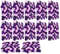 12pcs Mur de Roses Mur de Fleurs Artificielles en Soie Panneau de Fleurs Artificielles Violet Fleur de Soie Bricolage Rue du Mariage Fête Jardin Décoration