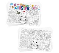12pcs Nappe à Colorier de Pâques pour Enfants, Oeuf de Lapin 43x28cm Set de Table de Coloriage de Pâques Nappe en Papier à Colorier Affiche de Coloriage pour Décorations de Pâques Cadeaux Jeux