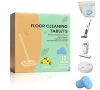 12pcs Nettoyant Sol en Pastilles Nettoyant pour Sols Durs, Solution de Nettoyage Dissoluble Pré-dosée pour Parquet, Compatible avec Robots Laveurs et Aspirateurs Eau/Poussière(12pcs)