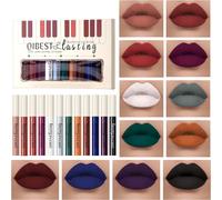 12pcs Noir Foncé Bleu Vert Violet Brillant Halloween Rouge À Lèvres Maquillage Set, Imperméable À L'eau Lip Gloss Set Coloré Longue Durée Velvet Lèvres Maquillage Femmes Et Filles Cadeaux