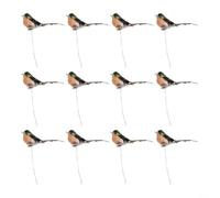 12PCS Oiseaux pour déco Sapin Plume Artificielle Mignon 12PCS