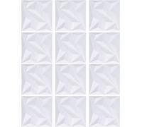 12pcs Panneau mural décoratif 3D blanc mat 300x300MM Panneau mural PVC texturé pour chambre à coucher arrière-plan de streaming en direct