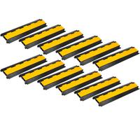 12pcs Passage de Cable 2 Canaux Rampe Caoutchouc Protection des Cables Max 7,5t