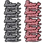 12pcs Patchs de Broderie, Patch Thermocollant sur Tissu Patchs Brodés Autocollants en Tissu avec Believe in Yourself Patchs pour Vêtements Patchs de Réparation pour Vêtements Vestes Chapeau