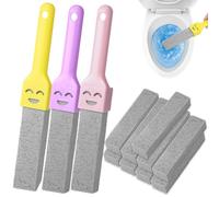 12Pcs Pierre Ponce Brosse WC, Brosse de Nettoyage Pierre Ponce avec Deux Poignées, Remplaçable Brosse Piscine Pierre Ponce pour Enlever Le Calcaire des Toilettes, Produits et Accessoires de Nettoyage