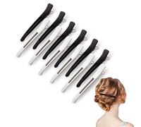 12pcs Pince Cheveux Crocodile, Pince Cheveux Coiffeur Antidérapantes Sans Trace de Canard, Pinces à Cheveux Salon Barrettes pour Femmes/Filles, Maquillage et Coiffure Professionnel (Noir Blanc)