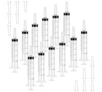 12Pcs Piston à Aiguille en Plastique Graduée, 20ml Grande Seringue à Colostrum Scellées Individuellement, Seringue Distributrice de Liquide Stérile, Seringue de Mesure avec Casquette pour Laboratoires