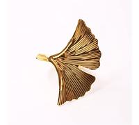 12pcs plaqué Or Feuille de Ginkgo Rond de Serviette Feuille Serviette Boucle Feuille Serviette Anneau Bouche Tissu Anneau (Or Taille Unique)
