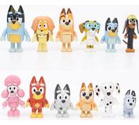 12Pcs Pokémon Cartoon Bluey famille Anime Figurine Jouets PVC Bluey amis modèle poupées