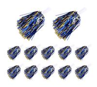 12pcs Pom Poms de Cheerleading 30cm PET Cheer Leading ponpons Film Métallique Pom-Poms avec Poignée Pompons de Pom-Pom Girl Bleu-doré pour Matchs de Sport, Performance sur Scène, Fête de Vacances