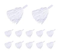 12pcs Pompons de Cheerleading Blanc, Pompes de Cheerleading à la main, Pompons de Pom-pom Girl Réutilisables avec Poignée en Plastique, Accessoires pour l'équipe de danse et Compétition Sportive