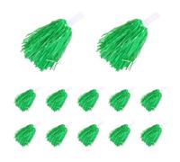 12pcs Pompons de Cheerleading Vert, Pompes de Cheerleading à la main, Pompons de Pom-pom Girl Réutilisables avec Poignée en Plastique, Accessoires pour l'équipe de danse et Compétition Sportive