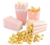 12pcs Popcorn Boite, Boîtes à Popcorn avec Motif Ondulé Rayures, Conteneurs de Bonbons en Papier, Sacs De Papier De Maïs éclatés pour Les Anniversaires, Soirée Cinéma, Carnaval, Fête (rose)