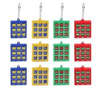 12PCS Porte-Clés Tic Tac Toe pour Enfants,Porte-Clés Pendentif en Plastique,Porte-clés en Plastique Coloré,Jouet DrôLe Avec Porte-Clés, Fête D'anniversaire pour Garçons Et Filles,Couleurs MéLangées