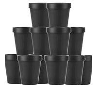 12pcs Pots cosmétiques étanches en Plastique Noir, conteneur de Masque avec doublures intérieures et couvercles en dôme pour Bricolage Slime Faisant des cosmétiques de Stockage (200 ML)