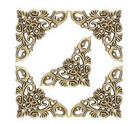 12pcs Protecteur de Coin Antiques Protecteur d'angle Metal Style Creux Coins de Livre Scrapbook Photo Album Bijoux Protecteur de Boîte en Bois (Large)
