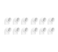 12Pcs Raccords de tuyaux en PVC Adaptateur de coude à 90 degrés Joints d'alimentation en Eau en Plastique à 2 Voies pour systèmes de Distribution de Pression d'eau Froide (32 mm)