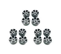 12Pcs Rc Rock Roue Roue Jante 1,9 Pouce Beadlock pour 1/10 Axial Scx10 90046 Cc01 D90 D110 Tf2 -4 (Noir)