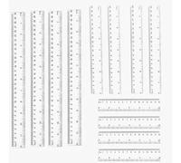 12pcs Regle En Plastique, 30 Cm 20cm 15cm Règles Droites Incassable Transparentes Avec Graduation Claire Regle Graduee Pour Fournitures De Bureau Et Scolaires, Outil De Mesure Précis