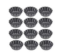 12pcs ronde antiadhésive oeuf pan étain petit gâteau pudding tartelette moule muffin tasses à gâteaux