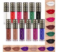 12pcs Rouges À Lèvres Liquides Foncés Mats,24 Heures Résistant Aux Taches,Longue Durée,Mat,Rouge À Lèvres,Brillant À Lèvres,Blanc/Rouge/Vampire/Vert/Noir/Chocolat/Violet/Nu/Bleu