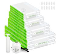 12PCS Sac Sous Vide Vetement Aspirateur, Sac Rangement Sous Vide Aspirateur - 3 Jumbo, 3 Grands, 3 Moyens, 3 Petits avec Pompe Électrique et Pompe à Main, per Coperte, Cuscini, Trapunte, Viaggi