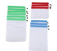 12Pcs Sacs de filet réutilisables Sac de stockage pour fruits et légumes Sac de stockage pour jouets Pochette pour jouets