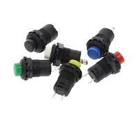 12pcs Self-Lock/Momentary Pushbutton Switches DS228 DS227 12mm OFF-ON Push Button Switch 3A /125VAC 1.5A/250VAC NWPNLXEA(Each color 2pcs,Momentary)