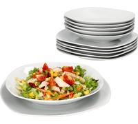 12pcs Service de table Lotta blanc Porcelaine 6 personnes