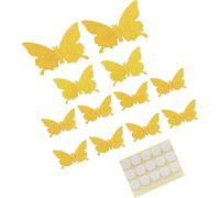 12Pcs/Set 3?Dimensional Sticker Simulation Flash Wallpaper Living Room Wedding Wall Art for HomeShiny Gold