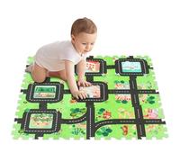 12pcs / Set Mousse de Mousse Carreaux de Sol 11, 8x11, 8 Pouces imperméables EVA Soft Non Glissade Patchwishing des Tapis Plancher Plancher avec Puzzle la Route la Ville pour décor chamb
