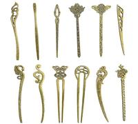 12pcs / set Sticks de cheveux chinois, 12 styles