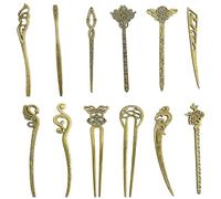 12pcs / set Sticks de cheveux chinois, 12 styles