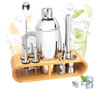 12pcs Shaker Cocktail Kit, Cocktails Set Ensemble-Cadeau en Acier Inoxydable, 750 ML, Cocktail Set avec Accessoires de Cocktail, Kit Barman Tout-en-Un pour La Maison ou Le Bar