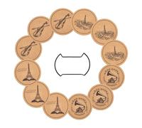 12pcs Styles Vintage Couctes Ronds Absorbant Absorbant Table Voleurs Protégeurs Cuisine Pubs Decors