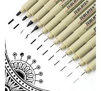 12pcs Stylos À Pointe Fine De Artistes Imperméables Set, Encre Noire 0.15-3mm Stylos À Dessin Micro-Techniques Sans Bavure, Feutres À Pointe Fine De L'illustration Pour L'art La Bande Dessinée