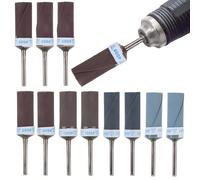 12pcs Tambours de Ponçage Grain 400-2000 pour Outil Rotatif Dremel, Mandrins pour Ponçage Bois Plastique Métal Polissage