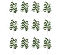 12pcs tiges de Verdure Artificielle, Fausses tiges d'eucalyptus, Fausses Feuilles d'eucalyptus, Feuilles de Verdure en Soie Artificielle pour Les vignes guirlandes pour Le Bricolage Arc de bouqu