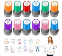12PCS Timbres pour Enseignants, Tampons Enseignants Englisch, Tampon Encreur pour Enfant, Tampon Ecole Mignon pour Encourager Motiver Élèves, Fournitures pour Enseignants pour Classes, Groupe