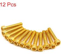 12pcs vis six pans creux M6 Fixation Boulons hexagonaux métal Ton Or vis carenage pour Moto