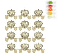 12PCS Wedding Candy Box, Plastic Heart Shaped Cookie Container Romantic Party Favor Box for Bridal Birthday Party Supplies