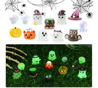 12Pièces Fournitures de Décorations de Gâteaux Halloween Lumineux,Fantôme Figurines, Gâteau Chauve-souris Toppers Cupcake Décoration pour Fête Crâne Fête à Thème de la Animaux à la Citrouille Cadeau