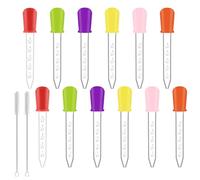 12pièces Pipette Dropper,5ML Liquide Pipettes Compte-gouttes,Pipettes Graduées Plastique,Avec 2 Brosses de Nettoyage,Pipettes Transparentes,pour Liquides,Aliments,Expériences créatives,l'Artisanat