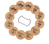 12pieces Vintage Designs Coasters pour Les Tables TABLEAPE Efficace De Tasse Efficace avec 3 Autres Cafés De Bureau À Domicile Utiliser des sous-huitiers Non Glissants Utilisation du Restaurant