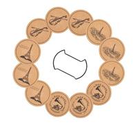 12pieces Vintage Designs Coasters pour Les Tables TABLEAPE Efficace De Tasse Efficace avec 3 Autres Cafés De Bureau À Domicile Utiliser des sous-huitiers Non Glissants Utilisation du Restaurant