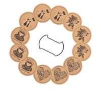 12pieces Vintage Designs Coasters pour Les Tables TABLEAPE Efficace De Tasse Efficace avec 3 Autres Cafés De Bureau À Domicile Utiliser des sous-huitiers Non Glissants Utilisation du Restaurant