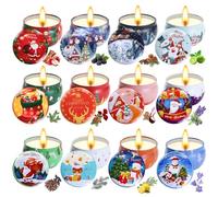 12Psc Bougies de Noël Bougies Parfumées 2.5oz Bougies d'aromathérapie Parfumées pour elle Bougies Parfumées pour Noël, Anniversaire, Thanksgiving, Fête des mères