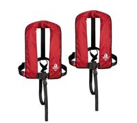 12skipper Lot de 2 Gilets de Sauvetage Automatiques ISO 165N avec Harnais, Rouge