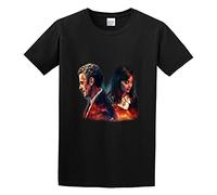 12Th Doctor and Clara Back to Back Unisex 100% Cotton Short-Sleeve T-Shirts Black XL