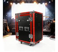 12U PA DJ Rack Road Case, armoire d'équipement de studio mobile, support stéréo réseau roulant avec table de mixage for scène en direct, home studio, bar KTV et tournée de groupe(A)